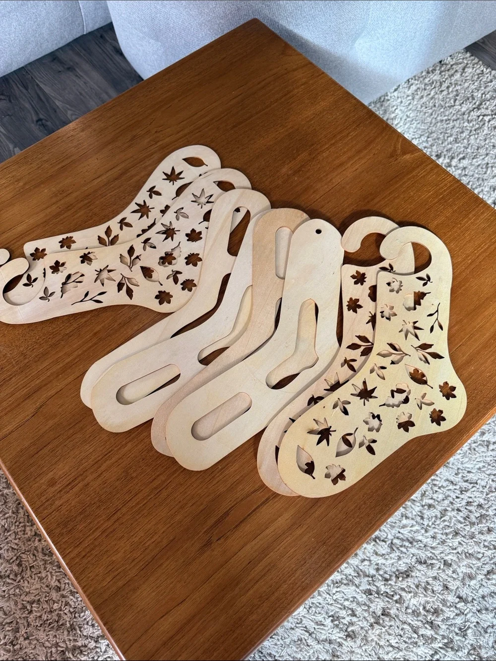 Sock knitting Wood blockers x 8 in Natural Wood - Picture 1 of 4